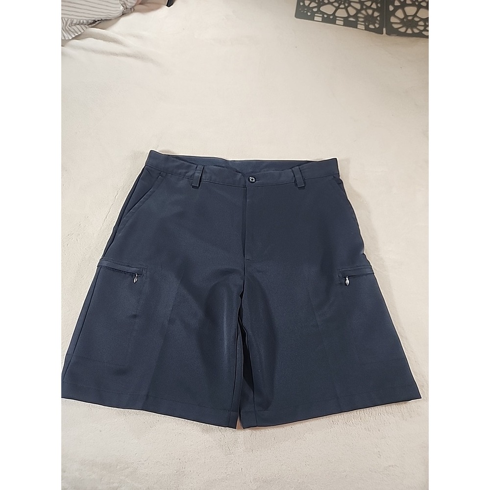 Men's Izod Performx Golf Shorts Chino Flat Front Navy Blue NWOT Size 36 Athletic